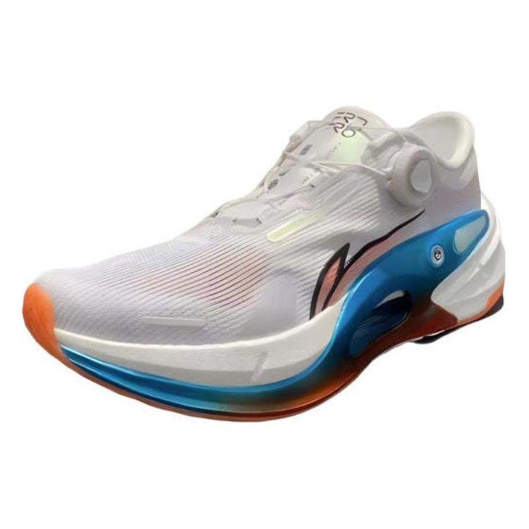 Li Ning Lijun 7 Pro Shock Absorbing Breathable Rebound Low Top Running Shoes Women Running Shoes White Blue Orange ARZT002-3