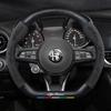 Conjunto de Capas de Volante em Fibra de Carbono e Couro Camurça para Alfa Romeo Stelvio/Giulia
