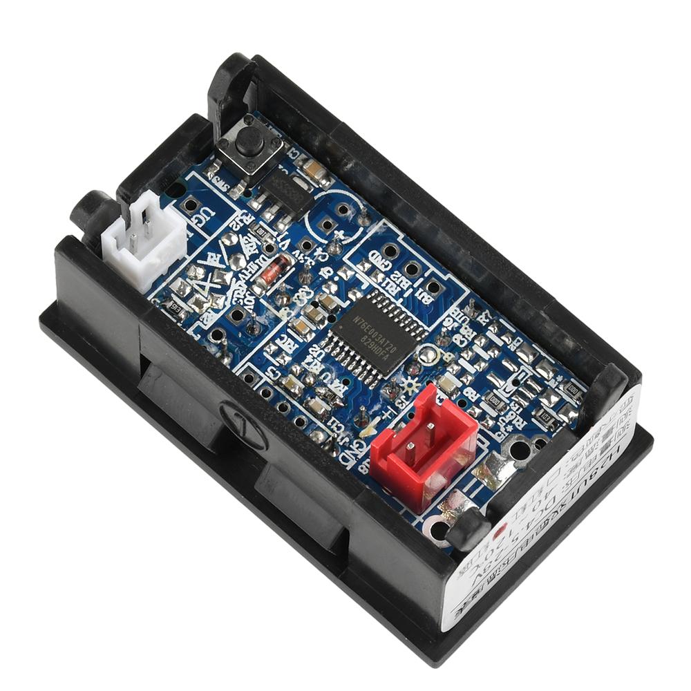 DC4-28V -40~120℃ Digital Voltmeter Thermometer 0.28" LED Display with 1meter NTC 10K Temp Probe for Car, Motorcycle 5V 12V 24V
