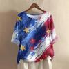 Women's Casual Pullover Top Loose Fit Mid Sleeve Crew Neck Vintage Print Lightweight Comfortable Shirt for Everyday Wear
