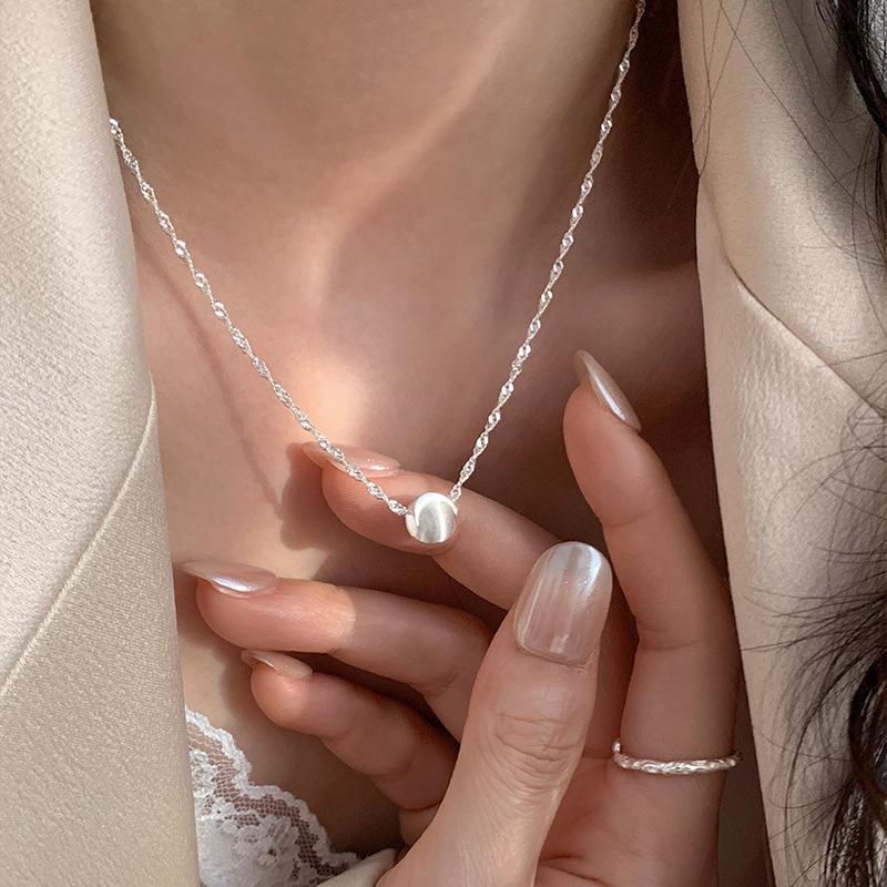 925 Sterling Silver Simple Style Necklace Personalized Charm Woman Pendant Choker Birthday Gift for Friends Exquisite Jewelry