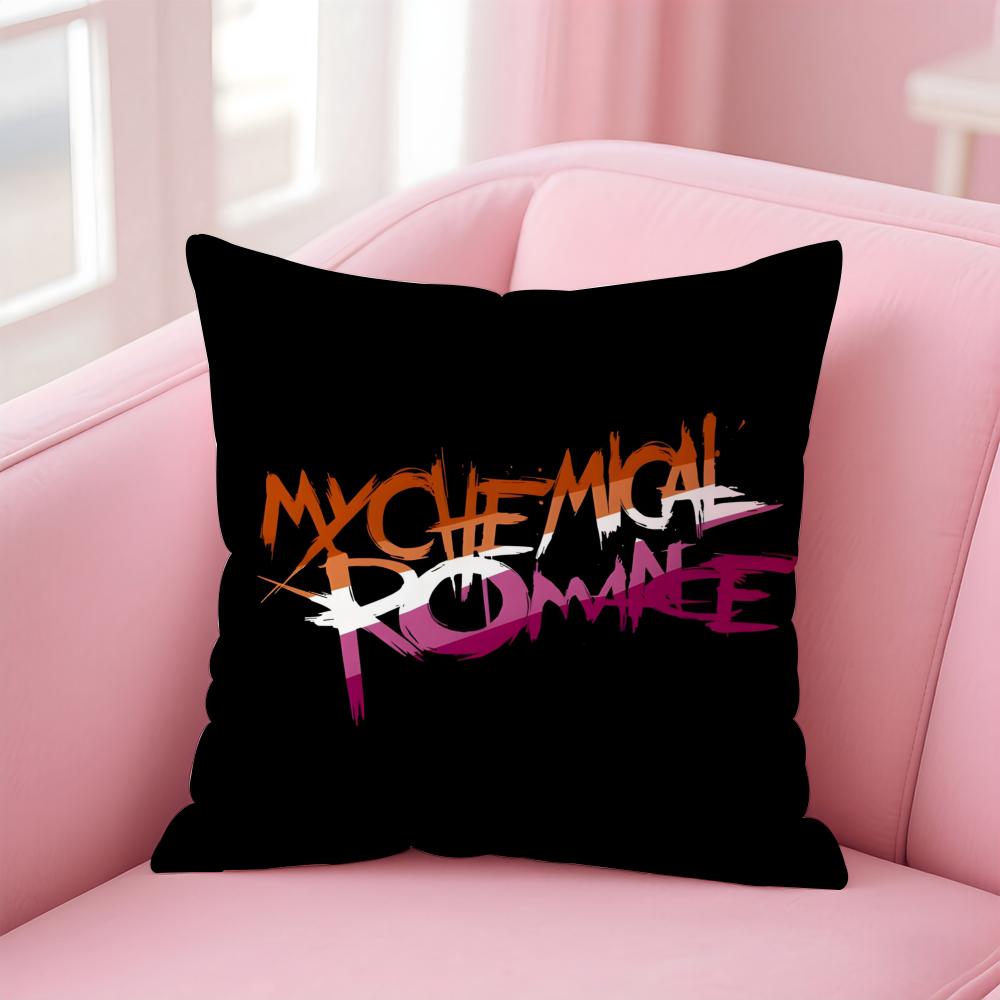 Emo Amerikanische Rockband MMy Chemical Romance Kissenbezug Kissenhülle Kurzer Plüsch Verdeckter Reißverschluss Raum Sofakissenbezug