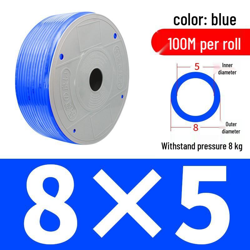 Pressure-Resistant Explosion-Proof PU Air Hose - Flexible, High-Pressure Air Pump Compressor Hose, Transparent Pneumatic, 6MM/12MM.