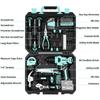 Tool Set with 8V Electric DIY Tool Power Tool Household Furniture Home Carpentry Tool Set with Convenient Storage Turquoise 126-Piece Drill, Set,
