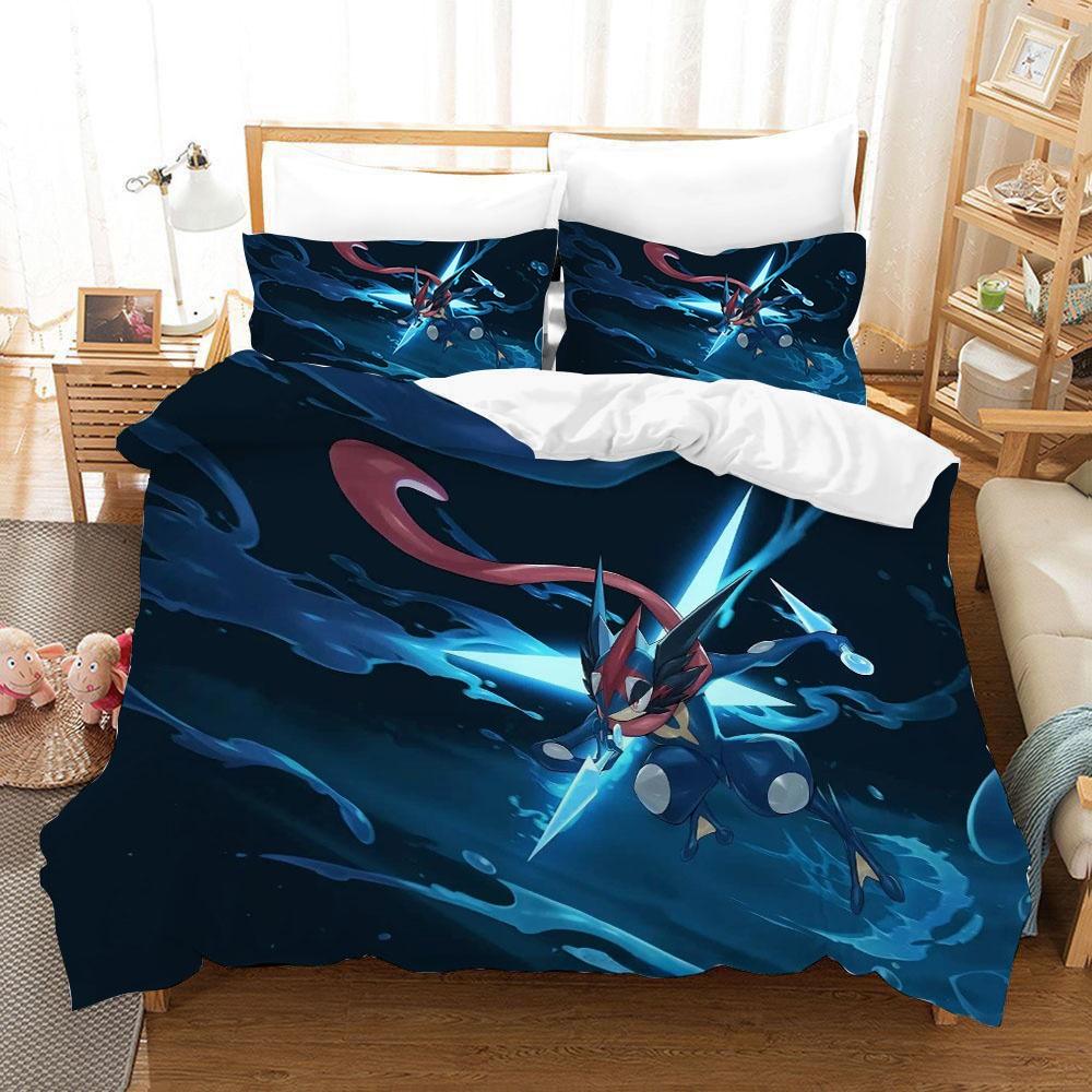 3D Anime Pokemonzd Bedding Set Cartoon Children Bedroom Quilt Cover Boy Girl Bedclothes Single Double King Pikachus Duvet Cover