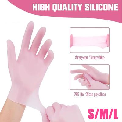 Guanti in nitrile rosa chiaro S/M/L senza lattice, senza polvere, impermeabili, antisporco, per la pulizia della cucina e del bagno
