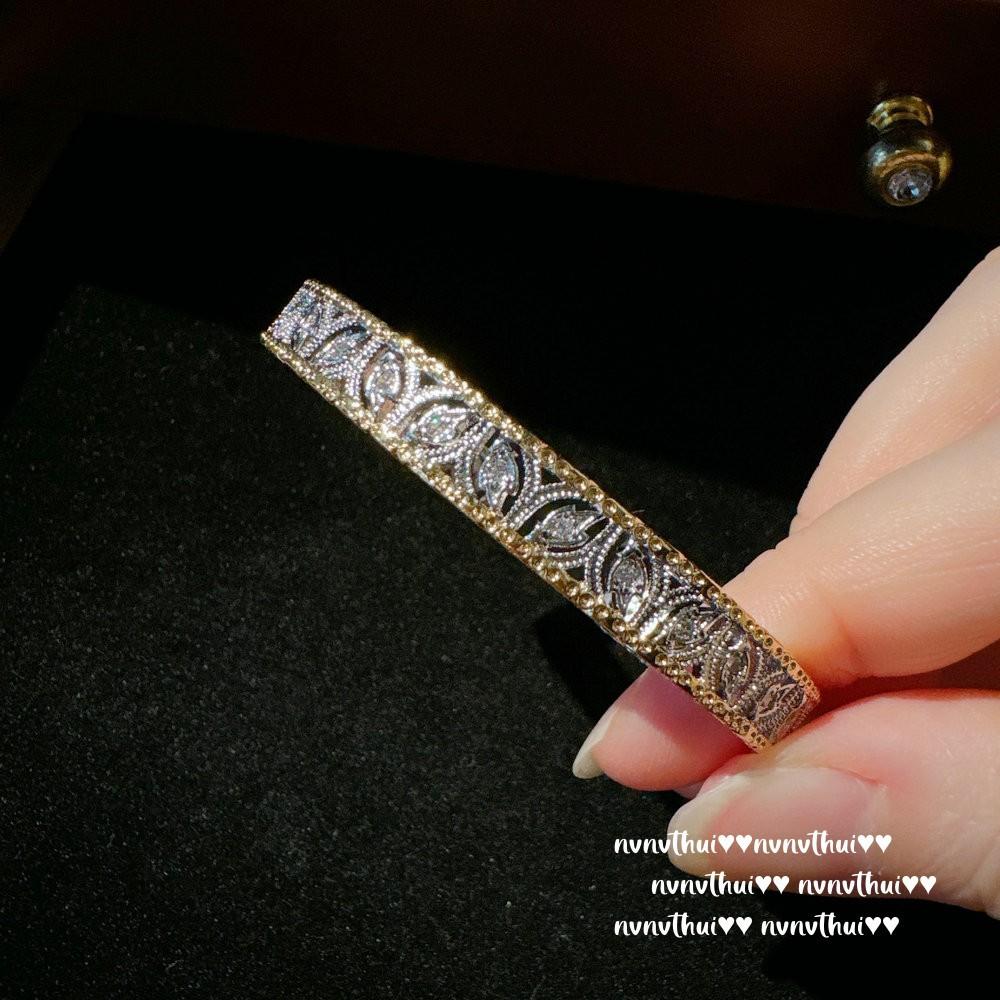 Lace Honeycomb, Wave Gem Bracelet, Antique, 18K Gold Plated, Silk Chisel Ball Zircon Bracelet
