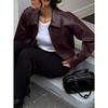 Casual Style Long-sleeved Leather Jacket for Women 2025 Autumn and Winter