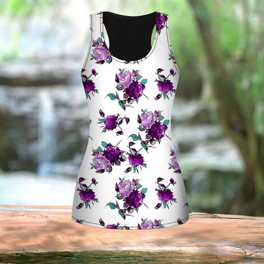 Женские летние спортивные рубашки с 3D принтом синего пиона для занятий йогой — фото 9