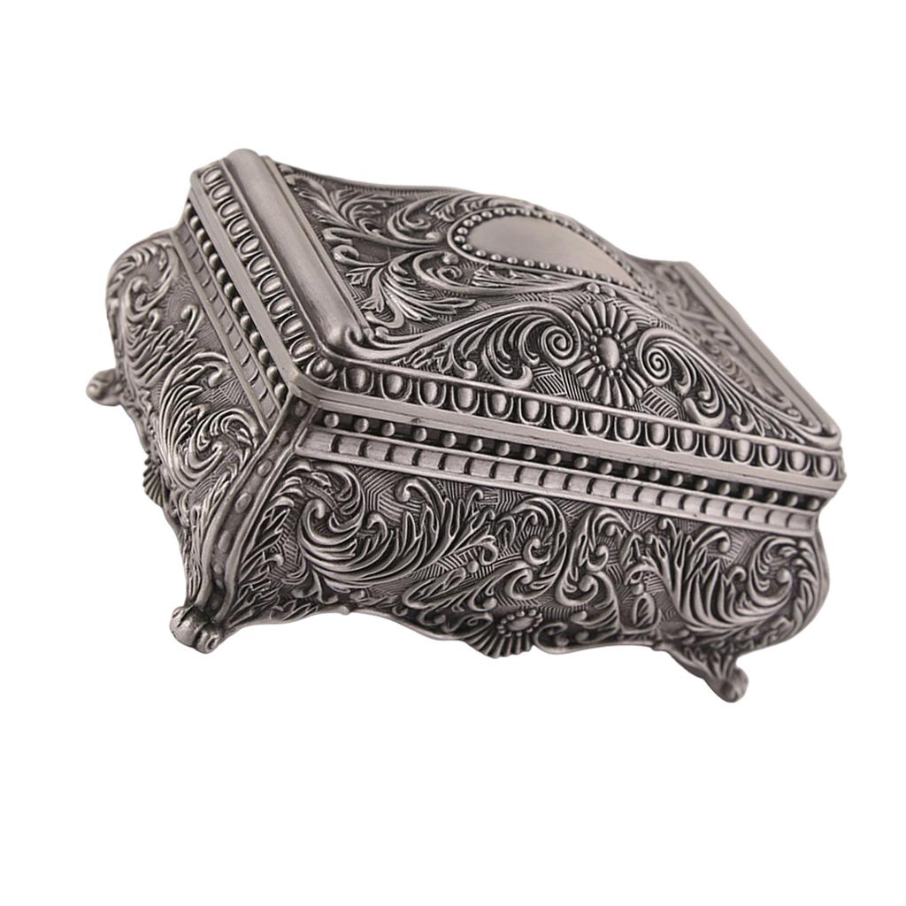 Decorative Metal Jewelry Box Classical Metal Storage Box With Lid For Jewelry Keepsakes And Collectibles