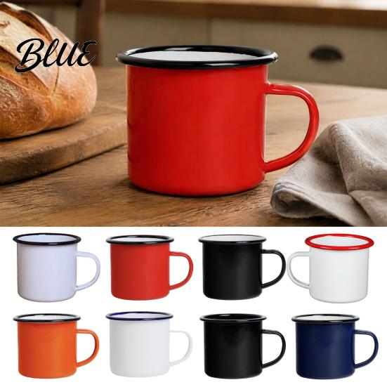 Retro Enamel Mug Smooth Lead Handle Durable Style Coffee with Water Cup Free Drinking Vessel Surface Portable for Hot