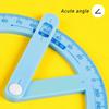 Cute Full Circle Goniasmometer Rotating Protractors Plastic for Boys Girls Students Stationery Office School Supplies