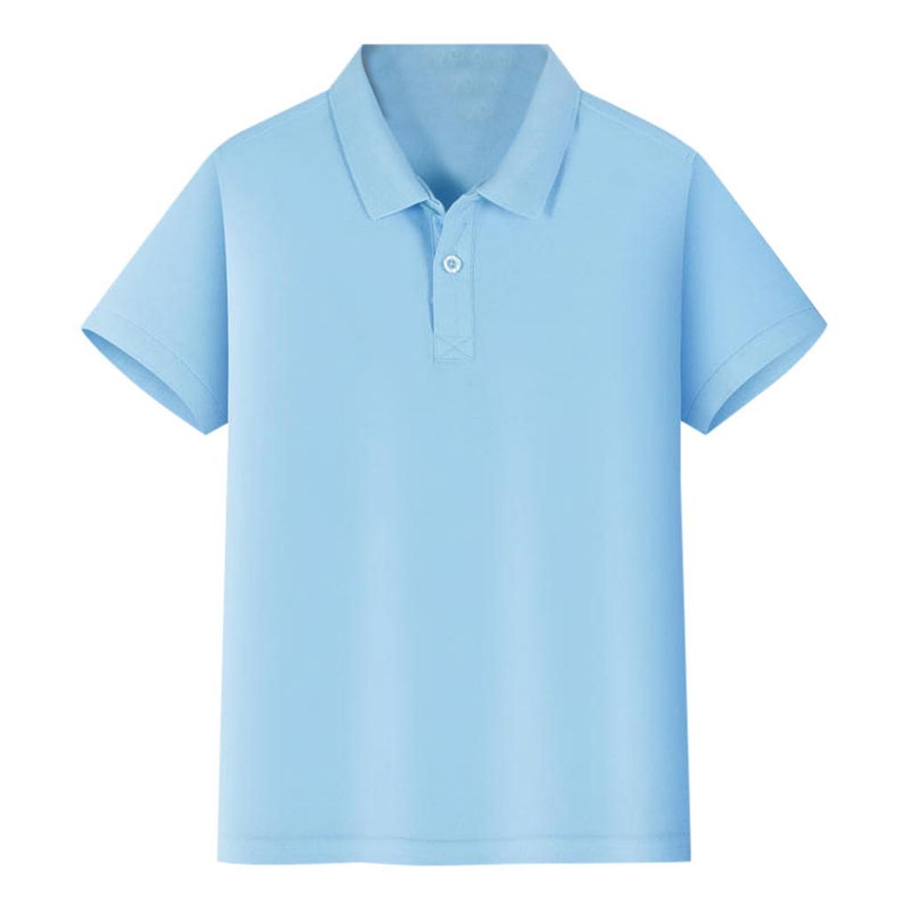 Children's Casual Polo Shirt Short Sleeve Loose Fit Solid Color Basic Tee Comfortable Lightweight Soft Fabric