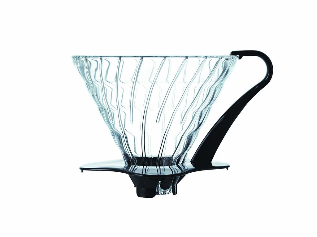 Hario V60 Glass Transparent Coffee Dripper 03 Black Coffee Drip for 1 To 6 Cups Heat-resistant VDG-03B