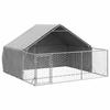 VidaXL Outdoor Dog Kennel Enclosure 3x3x1.9 M Galvanized Steel, Outdoor Dog Cage, Large Dog Cage, Kennel 3329240