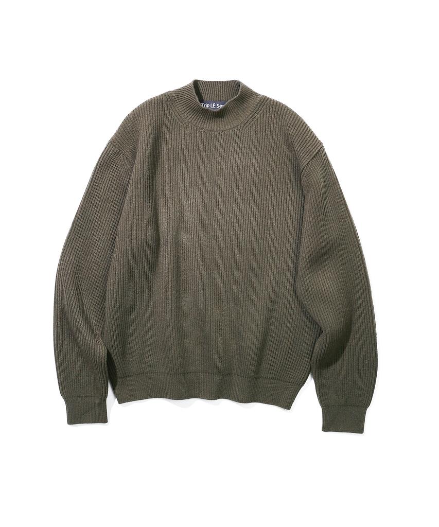 TRIP LE SENS Basic Mock Neck Over Knit (Man)_Cream Ivory