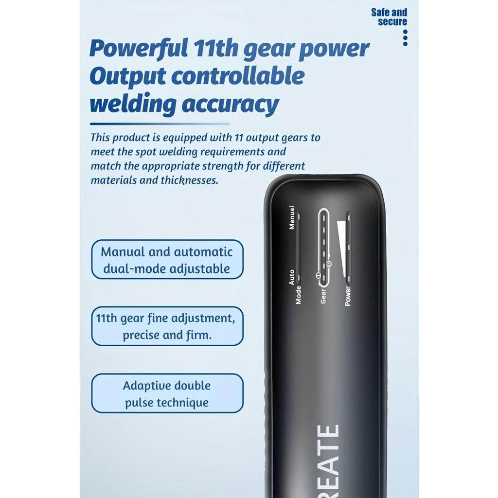 Portable Spot Welder with LCD 99 Gears Adjustable Handheld Spot Welder with Automatic and Manual Mode Mini Portable 18650 Battery Spot Welder