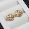 Genuine Freshwater Pearl Earrings for Women,Small Natural Stud Earrings Pearl Wife Mother Birthday Gift White
