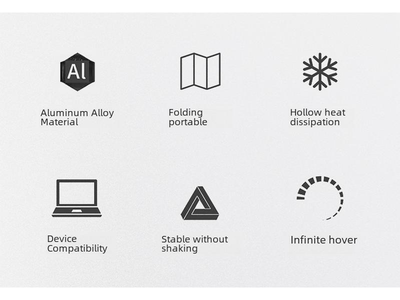 Foldable Portable Metal Laptop Stand with Enhanced Heat Dissipation