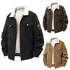 Men's Casual Sports Corduroy Jacket With Lapel Pockets And Thickened Workwear