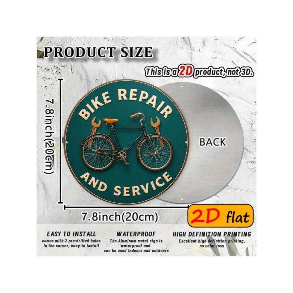Vintage Bicycle Repair Metal Wall Art Sign Garage Decor