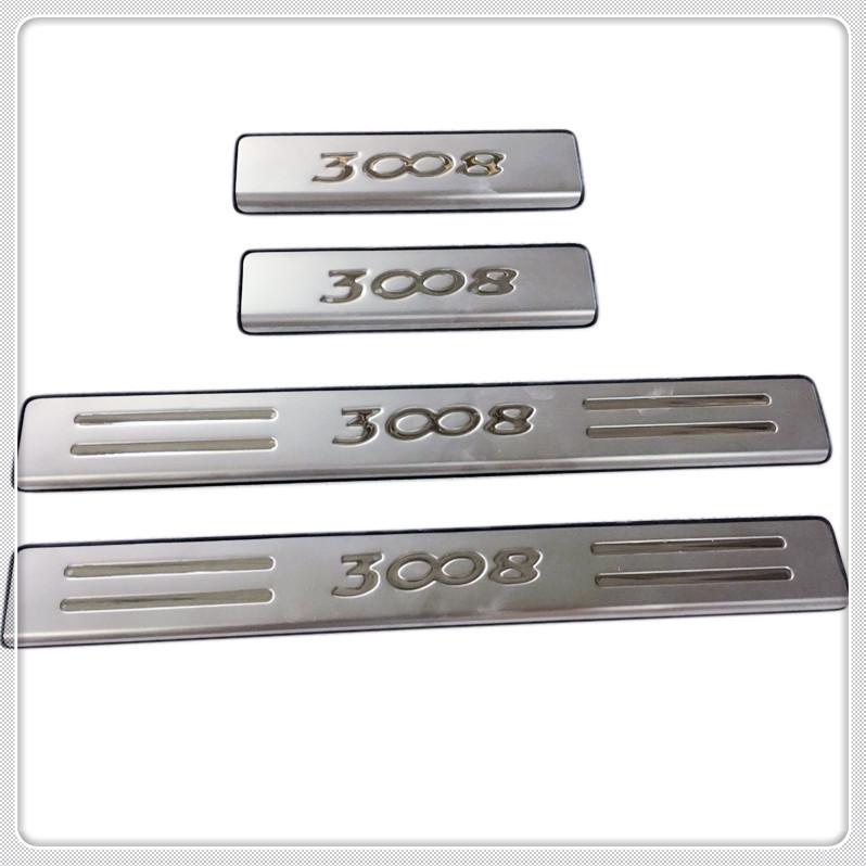 For Peugeot 3008 GT 2016-2022 Stainless Door Sill Scuff Plate Pedal Entry Guard Protector Cover Car Accessories