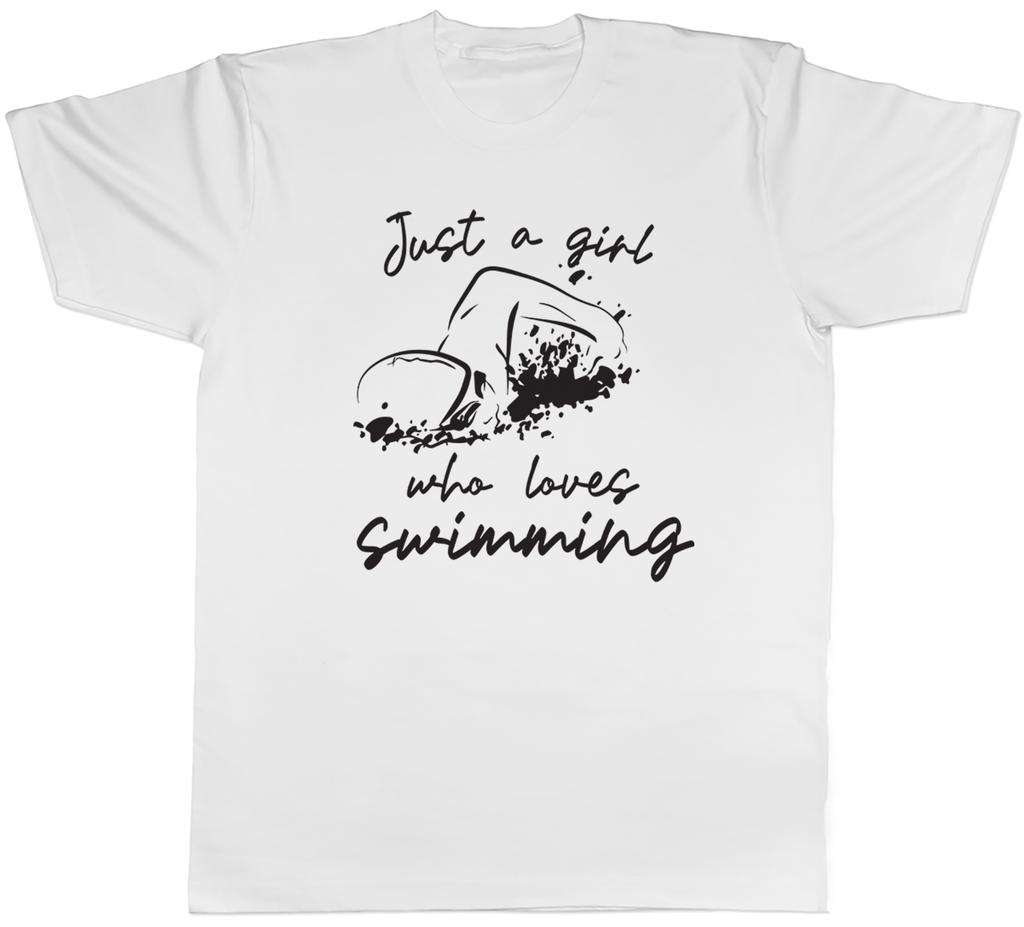 Girl who loves Swimming Mens TShirt Swim Swimmer Tee Gift