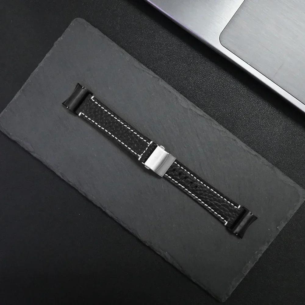 

Кожаный ремешок Quick Fit для Samsung Galaxy Watch 7 6 5 4 40мм 44мм 6Classic 47мм 43 Мужской ремешок для GALAXY 5Pro 45мм Без зазоров Correa Galaxy 7 40mm 44mm