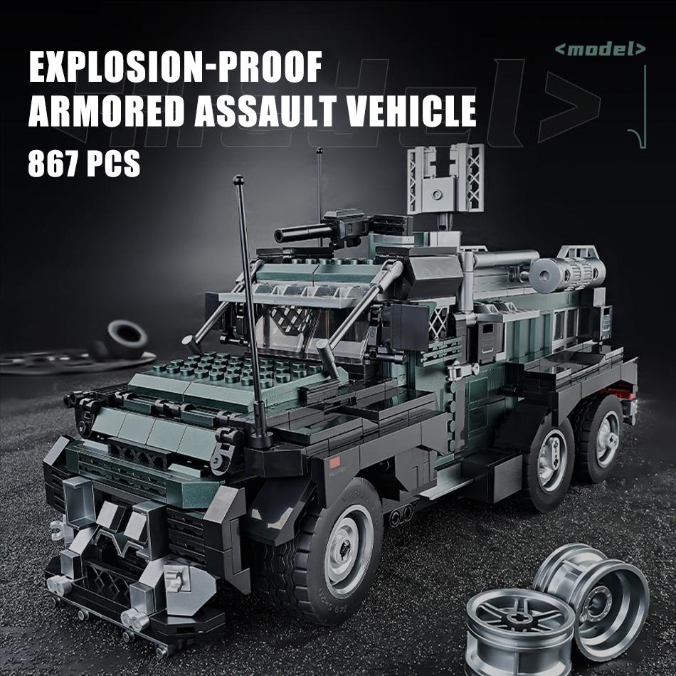 MOC Military Ballistic Missile Launcher Heavy Tank Armored Vehicle Armed Helicopters Model Building Blocks Bricks Toys Kids Gift