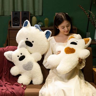 Cute Soft West Highland Throw Pillow Plush Toy Doll Doggie Dog Doll Schoolgirl Sleeping Soothing Doll