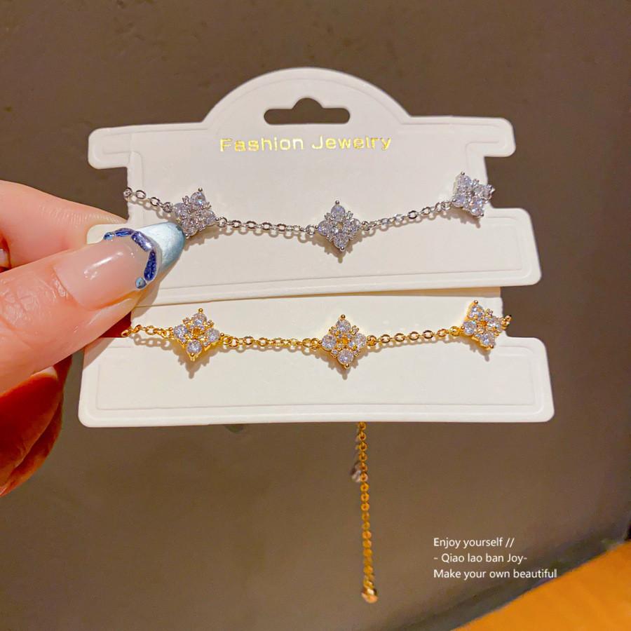 Fashion Floral Zircon Pendant Bracelet For Women Summer