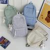 Schultasche Retro Hongkong-Stil karierter Rucksack weiblich neu große Kapazität Mittelstufenschüler College-Studenten Klasse Schultasche Reise-Computer-Rucksack