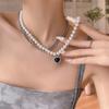 Vintage Gliederkette Herz Anhänger Halskette Damen Damenmode Perlenkette für Frau Schmuck Geschenk