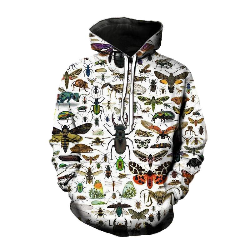 Insect Butterfly 3D Print Hoodies Men Women Hooded Sweatshirts Harajuku Pullover Hip Hop Street Tracksuit Man Coat Clothing