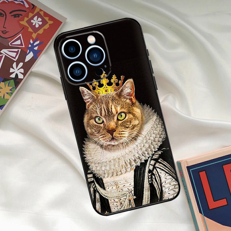 

Renaissance Cats Rich Art Phone Case For iPhone 16 15 14 13 12 11 17 Pro Max 15 16 Plus 12 Mini 16e 17 Air Funda Cover iPhone 16 Plus
