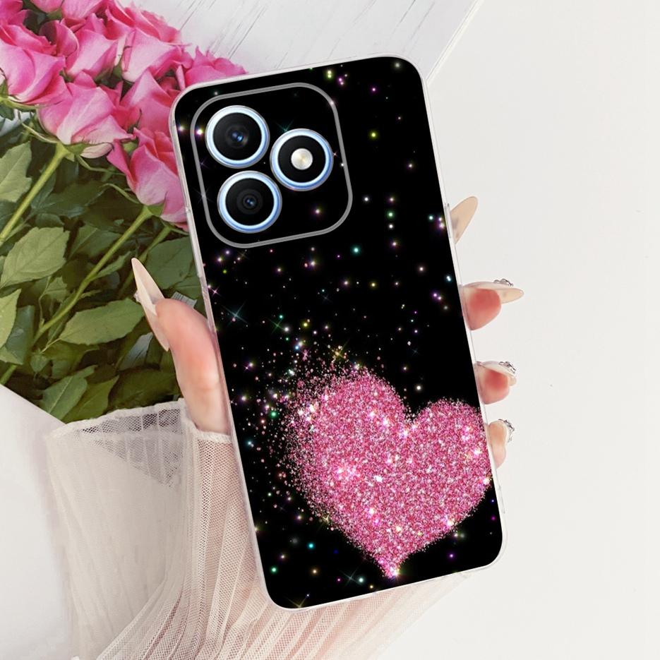 For Honor X8d 4G Case Cute Love Heart Painted Cover Soft Silicone Slim Phone Case For Honor X8d X 8d HonorX8d 4G Back Cover Bags
