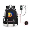 Internet celebrity blogger Quackity backpack male and female anime USB large capacity charging backpack outdoor printed logo