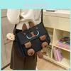 Cartoon Cat Small Square Bag For Women And Teens With Large Capacity And Light Design For Casual Travel