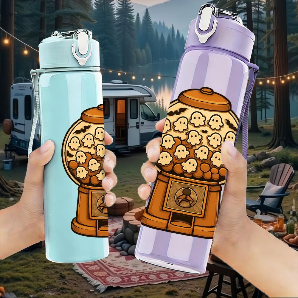 1PC Vintage Candy Dispenser 750ml Color Plastic Sports Water Bottle Leakproof Flip Straw Lid Suitable for Sports Office Home Use