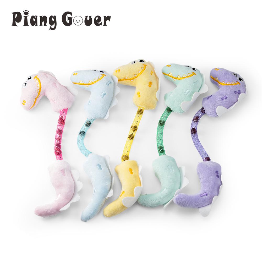 Cat Toy Plush Dinosaur Interactive Chew Plastic Tube Pet Supplies Toys