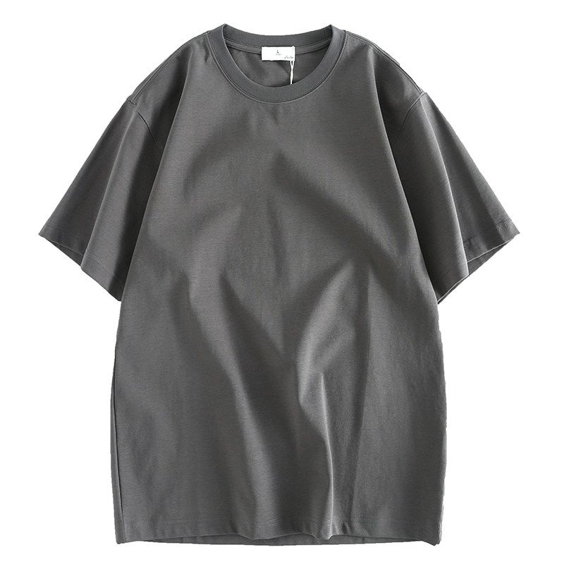 Export Export Tail Single Short Sleeve Men's Summer Loose Fashion Brand Pure Cotton Half Sleeve Shirt Men's Tail Goods Pure Color T-shirt Cut Label