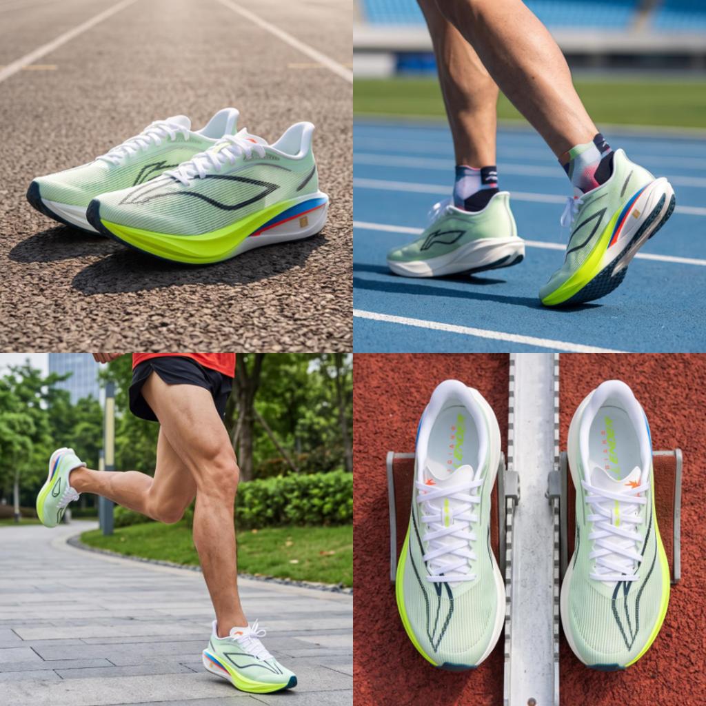 Li Ning Feidian 5 Challenger Ultra lehká technologie odpružení Běžecké boty Pánské tenisky Standardní-Bílá Fluorescenční-Jasně-Zelená ARMV001-19