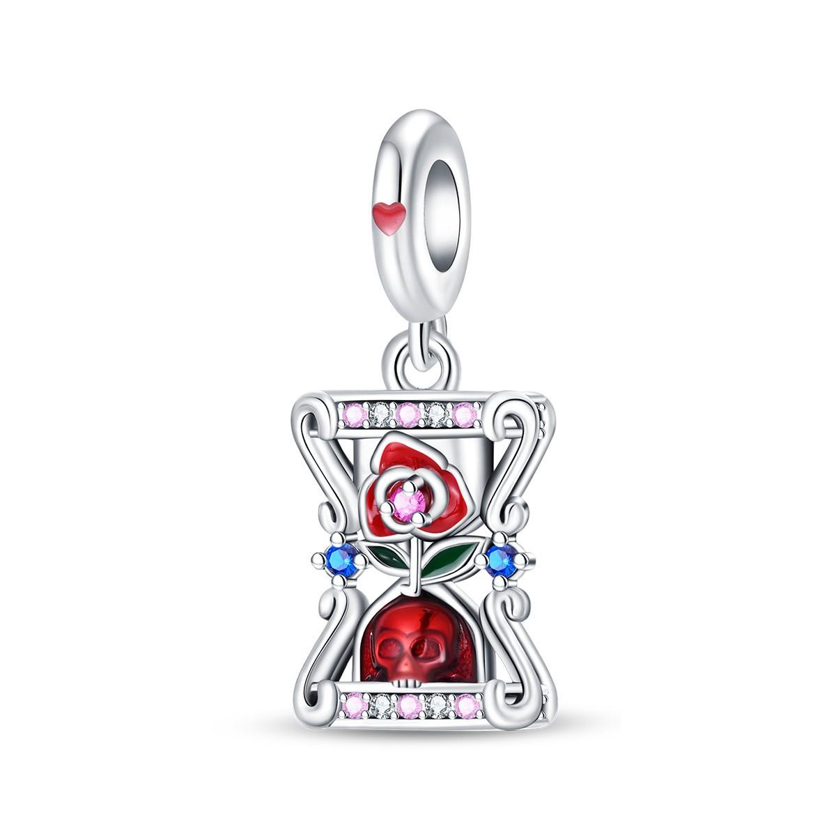 

S925 Silver Tarot Theme Star Moon Hourglass Pendant Bead Bracelet DIY Jewelry Making Accessories