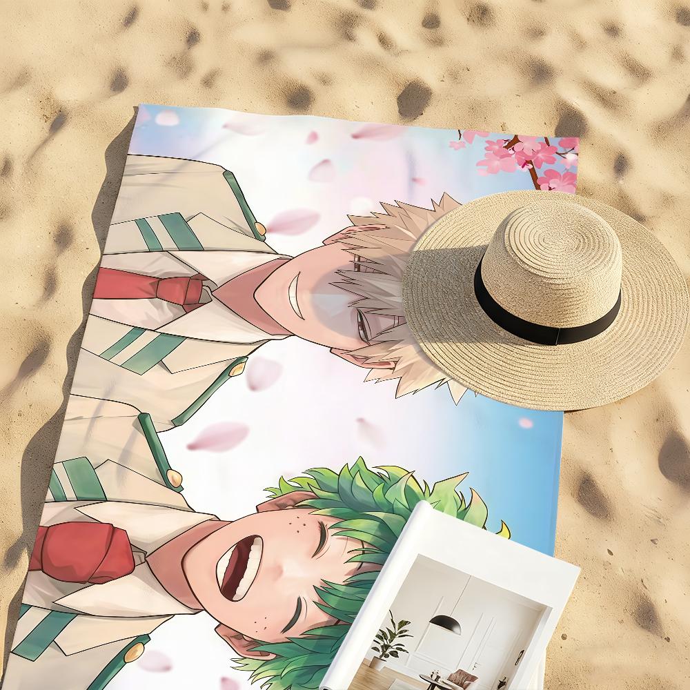 Anime M-My H-Hero A-Academias Deku Bakugou Quick Drying Beach Towels Are Suitable For Swimming Pools Camping Yoga And The Gym