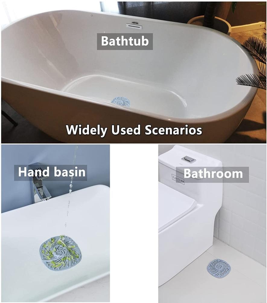 Hair Drain Catcher Shower Drain Cover Hair Stopper with Suction Cup  for Bathroom Bathtub Kitchen