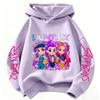 Hoodie for Boys and Girls Cartoon Hunter Rumi Mira Warm and Thick Fashionable Casual Top Printed Purple Sweatshirt