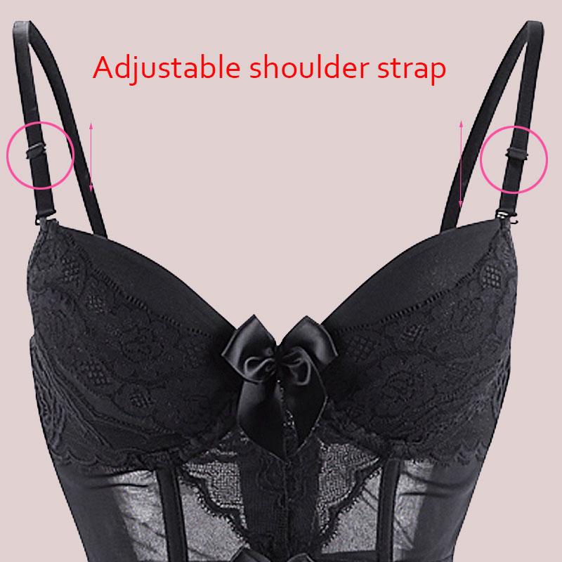 Sheer Bustier Garter Belt Purple Red White Blue Black Lingerie Women Corsets & Bustiers