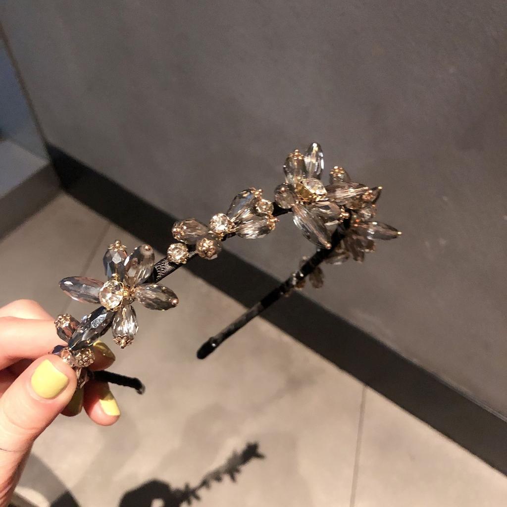 Hot Sale Baroque Crystal Flower High Quality Alloy Rhinestone Hairband Girl Hair Accessories Full Diamond Headband for Women