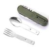 7 In 1 Stainless Steel Foldable Outdoor Tableware: Fork, Spoon, Knife for Picnic, Camping, Hiking, Travelling