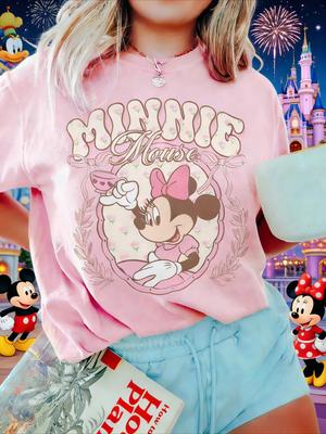 2026 Zomer Disney Minnie Grafisch T-shirt Mannen Vrouwen Mode Katoen Kwaliteit Casual Los Korte Mouw Klassiek Unisex
